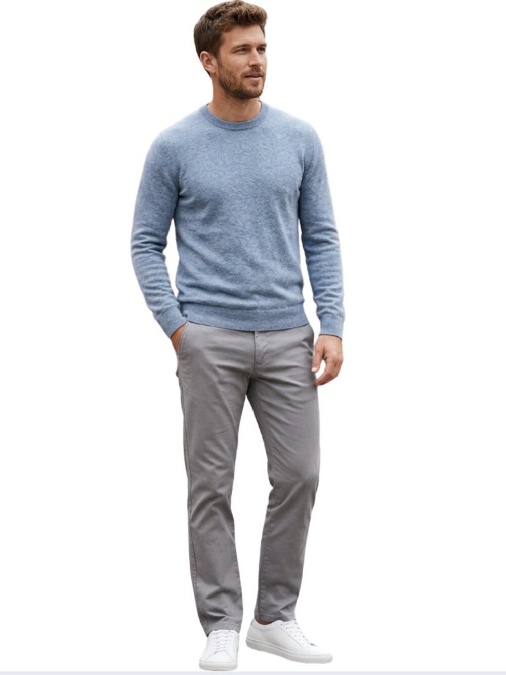 Slate & Stone Men's Pale Blue/Gray Chinos (Khakis) Size 34 x 34 Straight Leg